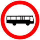 Znak zakazu B-3a, zakaz wjazdu autobusów